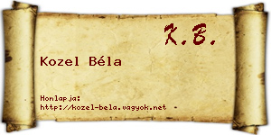 Kozel Béla névjegykártya
