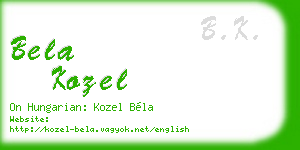 bela kozel business card